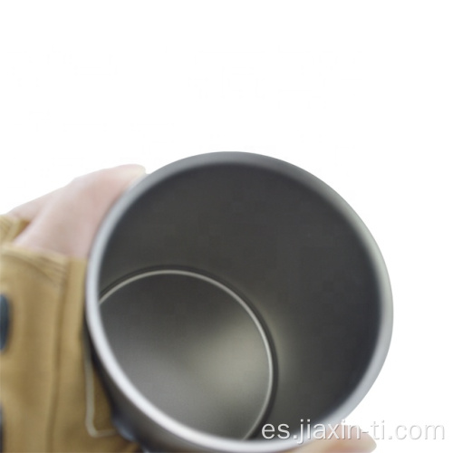 Taza de titanio de doble capa para acampar al aire libre